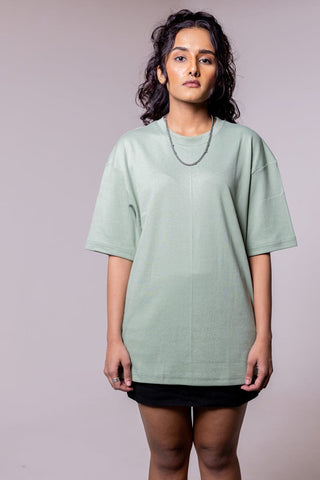 Green Solid Oversized T-shirt - Gimaq - The magic shuffle!