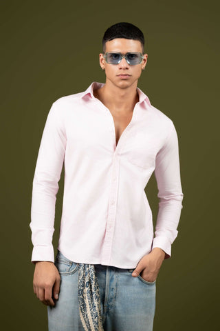 Light Pink Full Sleeve Cotton Shirt – Regular Fit - Gimaq - The magic shuffle!