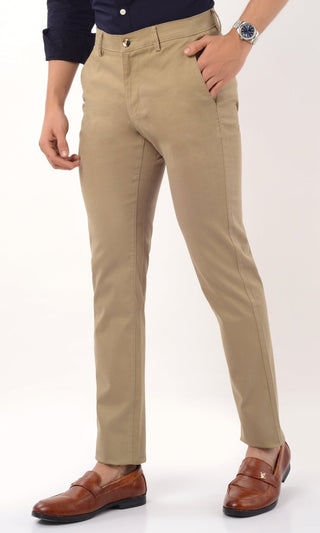 Men's Slim Fit Formal Trouser - Khakhi - Gimaq - The magic shuffle!