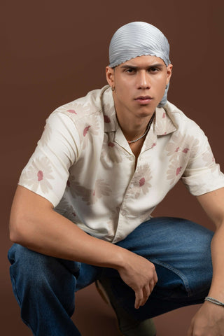 Off - White Floral Cuban Collar Shirt – Loose Fit - Gimaq - The magic shuffle!