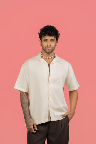 Off - White Half Sleeve Cuban Collar Shirt – Loose Fit - Gimaq - The magic shuffle!