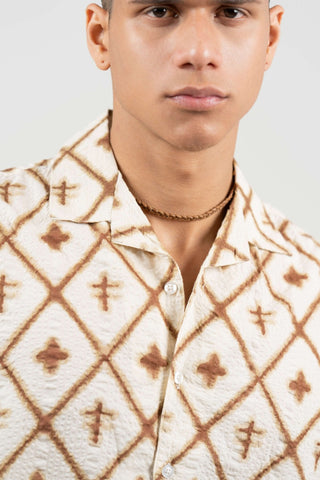 Off - White Printed Cuban Collar Shirt – Loose Fit - Gimaq - The magic shuffle!