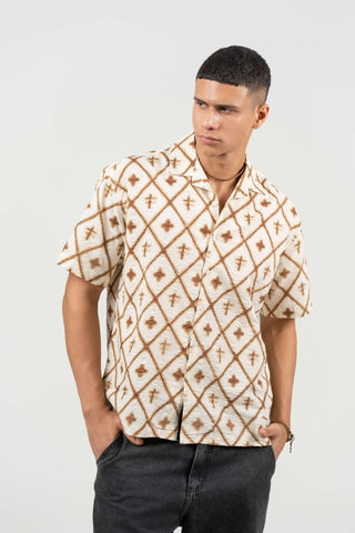 Off - White Printed Cuban Collar Shirt – Loose Fit - Gimaq - The magic shuffle!