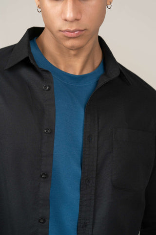 Oxford Black Cotton Shirt – Regular Fit - Gimaq - The magic shuffle!