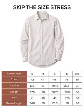 Beige Slub Cotton Shirt – Regular Fit, Full Sleeves