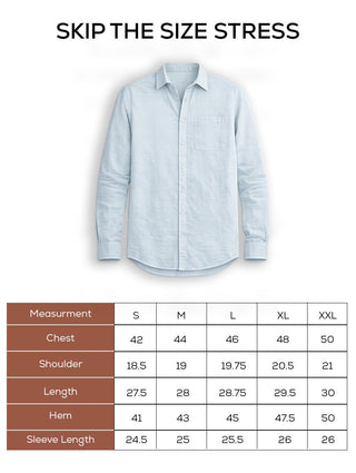Light Blue Linen Blend Shirt – Regular Fit