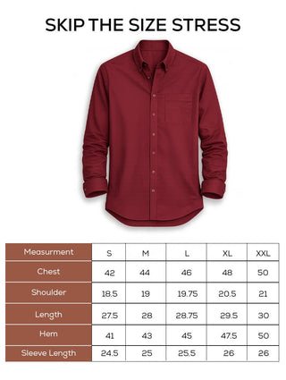 Maroon Oxford Organic Cotton Shirt – Regular Fit