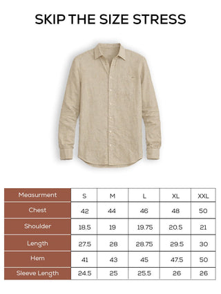 Ecru Linen Blend Shirt – Regular Fit
