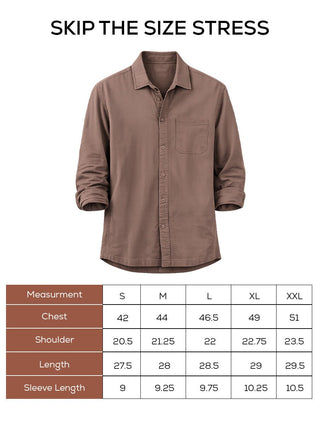 Men's Cotton Twill Shacket – Brown
