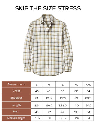 Brown Checkered Cotton Shirt – Full Sleeve, Loose Fit