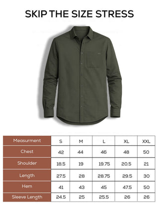 Organic Olive Oxford Cotton Shirt – Regular Fit