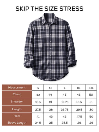 Grey Checkered Cotton Shirt – Loose Fit, Full Sleeves