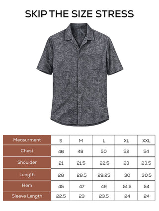 Printed Cuban Collar Shirt – Loose Fit Short Sleeve