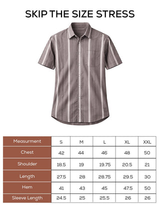 Grey Printed Organic Cotton Shirt – Regular Fit, Half Sleeves