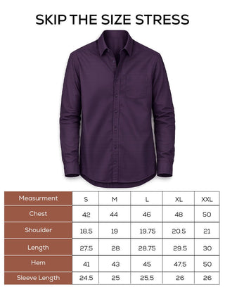 Purple Full Sleeve Cotton Shirt – Regular Fit