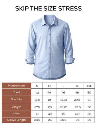 Light Blue Brushed Cotton Shirt – Regular Fit, Full Sleeves
