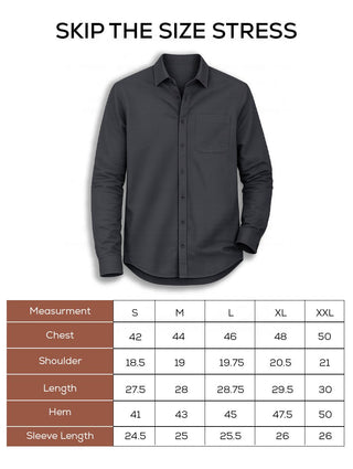 Dark Grey Full Sleeve Cotton Shirt – Regular Fit