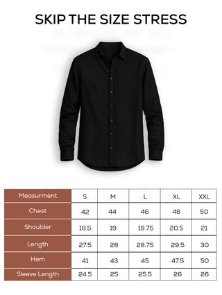 Black Linen Blend Shirt – Regular Fit