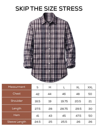 Beige & Grey Checked Cotton Stretch Shirt – Regular Fit, Full Sleeves