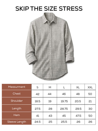 Black & White Checkered Viscose Cotton Shirt – Regular Fit, Full Sleeves