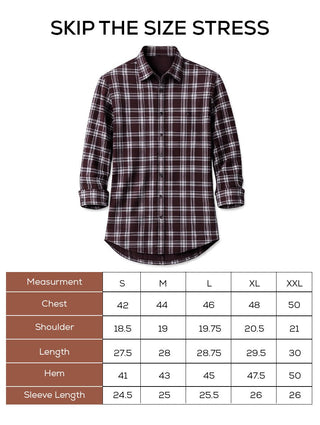 Maroon Checkered Brushed Cotton Shirt – Regular Fit, Full Sleeves