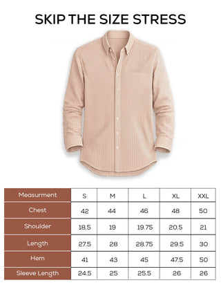 Red Striped Cotton Shirt – Regular Fit, Full Sleeves