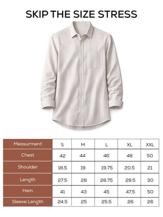 Lilac Striped Cotton Shirt – Regular Fit, Full Sleeves