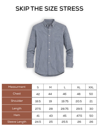 Blue Checkered Organic Cotton Shirt – Button-Down Collar | Regular Fit