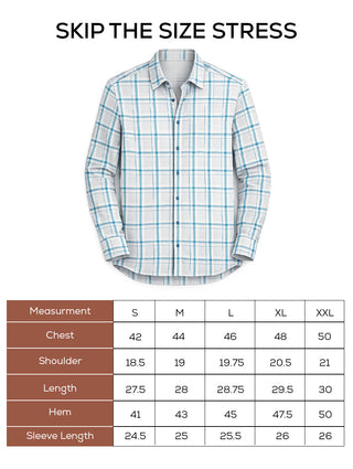 Blue Checked Cotton Shirt – Regular Fit