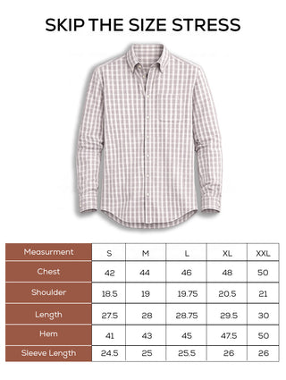 Lavender Checkered Cotton Shirt – Full Sleeve, Regular Fit