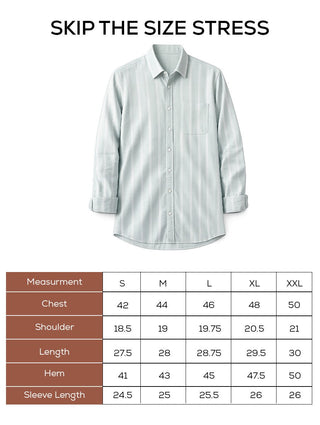 Light Blue Striped Cotton Shirt – Regular Fit, Full Sleeves