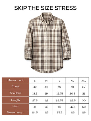 Brown Checked Cotton Shirt – Regular Fit