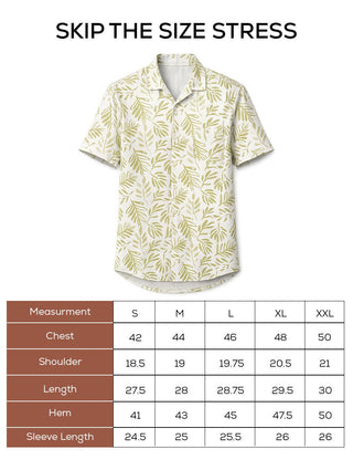 Green Printed Cotton Shirt – Regular Fit, Half Sleeves