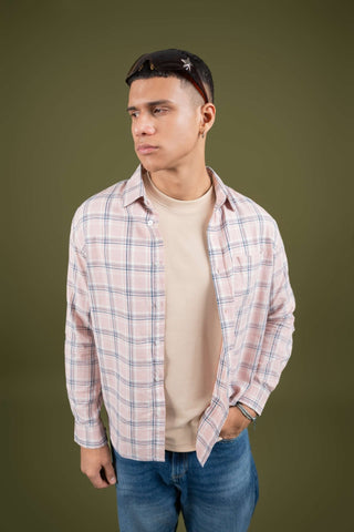 Pink Checked Cotton Shirt – Regular Fit - Gimaq - The magic shuffle!