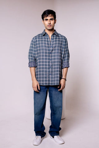 Regular fit Reversible Blue Checkered Shirt - Gimaq - The magic shuffle!