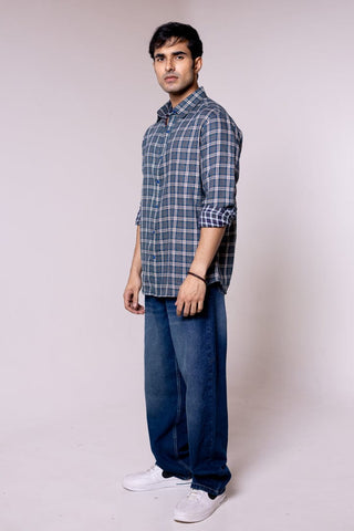 Regular fit Reversible Blue Checkered Shirt - Gimaq - The magic shuffle!