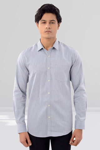 Slim Fit Full Sleeves Shirt - Light Grey - Gimaq - The magic shuffle!
