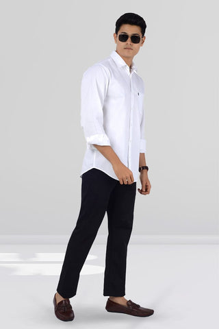 Slim Fit Full Sleeves Shirt - White - Gimaq - The magic shuffle!