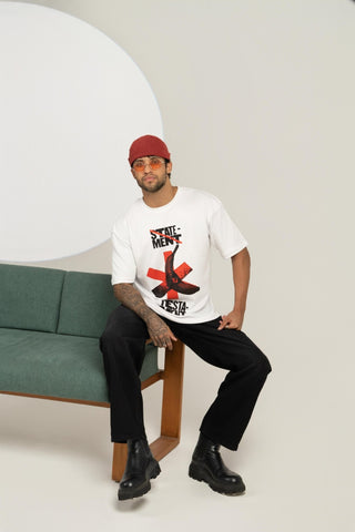 “STATEMENT TESTAMENT” Graphic T-Shirt – Men’s Oversized Streetwear Tee - Gimaq - The magic shuffle!