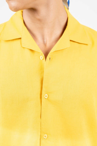 Yellow Cuban Collar Shirt – Loose Fit - Gimaq - The magic shuffle!