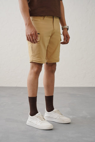 The Slim Fit Detachable Cargo Pants - Khaki