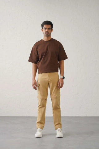 The Slim Fit Detachable Cargo Pants - Khaki Minus One