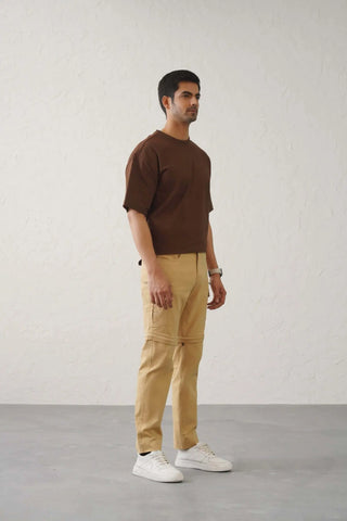 The Slim Fit Detachable Cargo Pants - Khaki Minus One