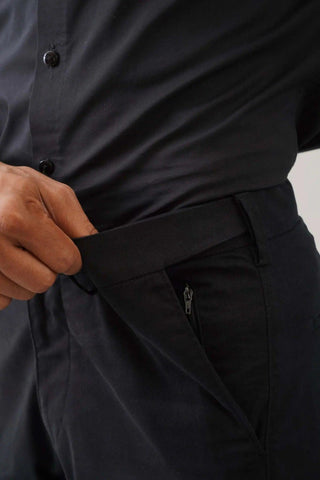 The Slim Fit Travel Chino - Black Minus One